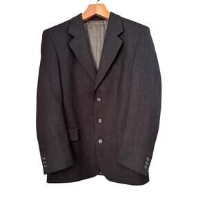 English Manor 39R Wool Blazer Jacket Mens Vintage Made in Poland Classic